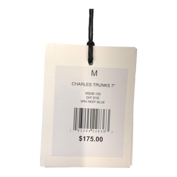 NEW Onia Charles Swim Trunks Shorts Dip Dye Green Reef Blue Men's Sz M NWT - Picture 6 of 7